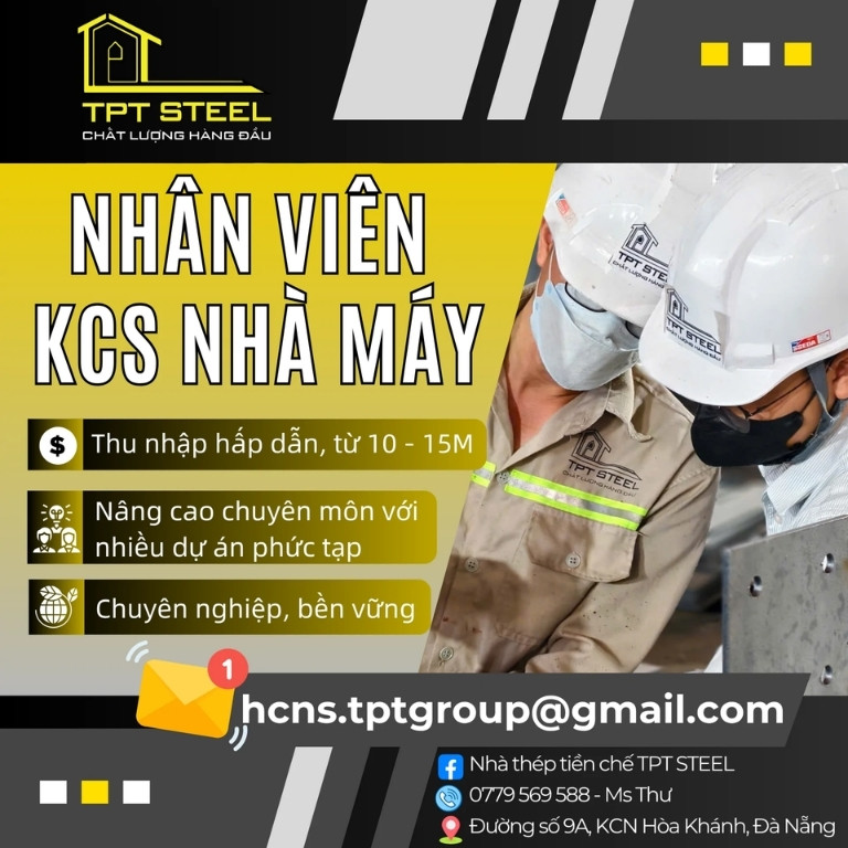 TUYỂN DỤNG NHÂN VIÊN KCS NHÀ MÁY